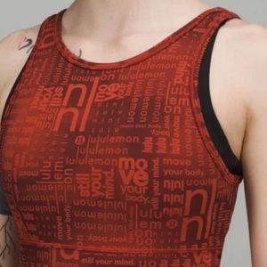 NWT Lululemon Power Pivot Everlux Tank Top *Motif Ombre Red Multi Sz 4